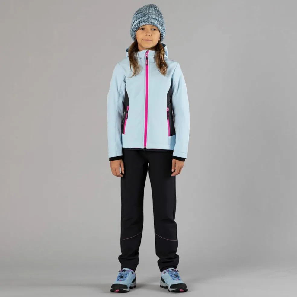 Giacca da bambina in softshell con cappuccio