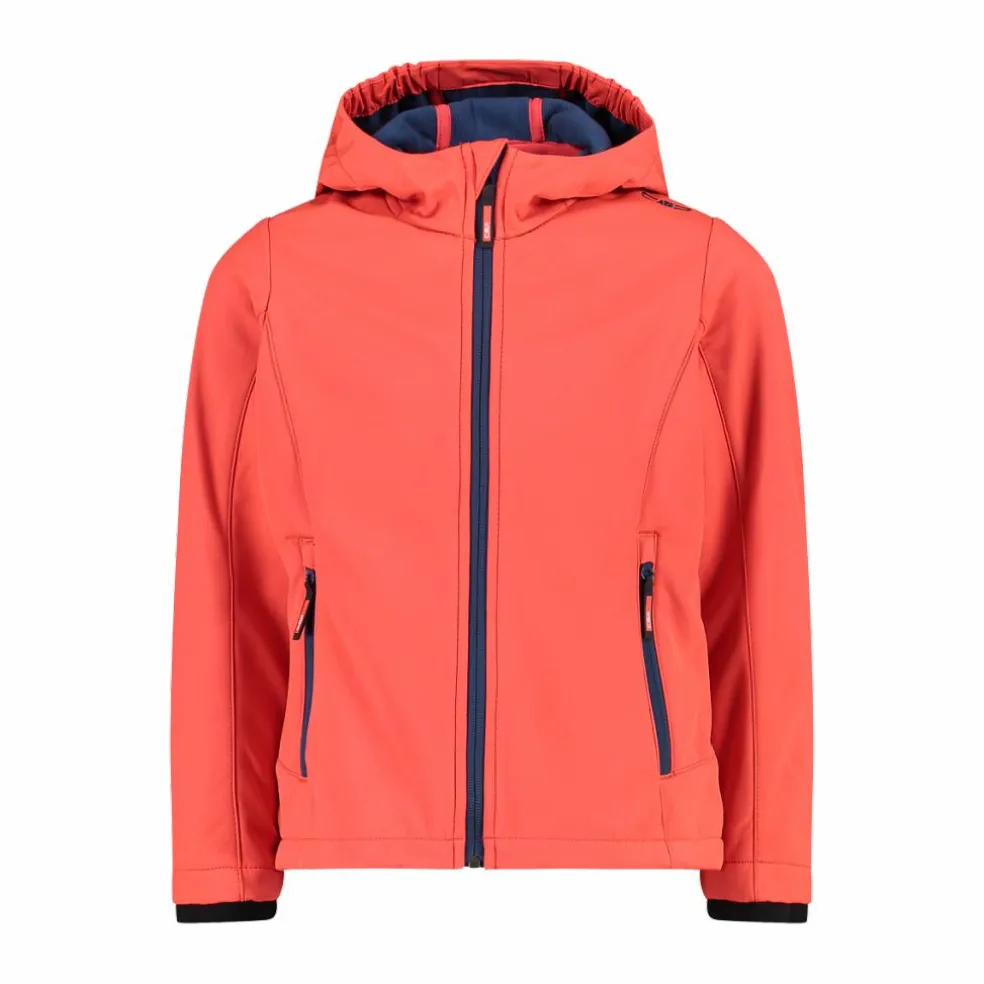 Giacca da bambina in softshell con cappuccio