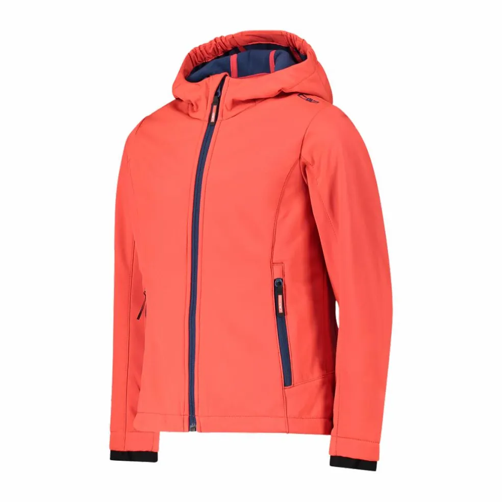 Giacca da bambina in softshell con cappuccio