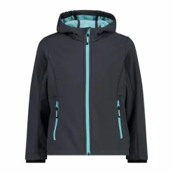 Giacca da bambina in softshell con cappuccio