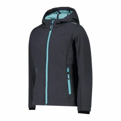 Giacca da bambina in softshell con cappuccio