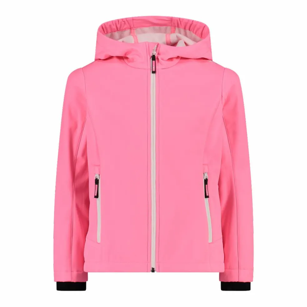 Giacca da bambina in softshell con cappuccio