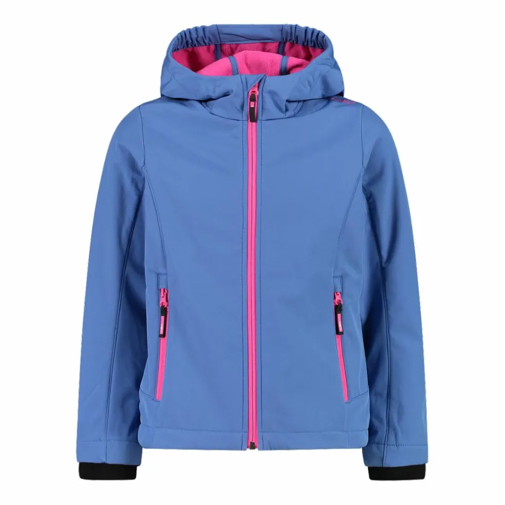 Giacca da bambina in softshell con cappuccio