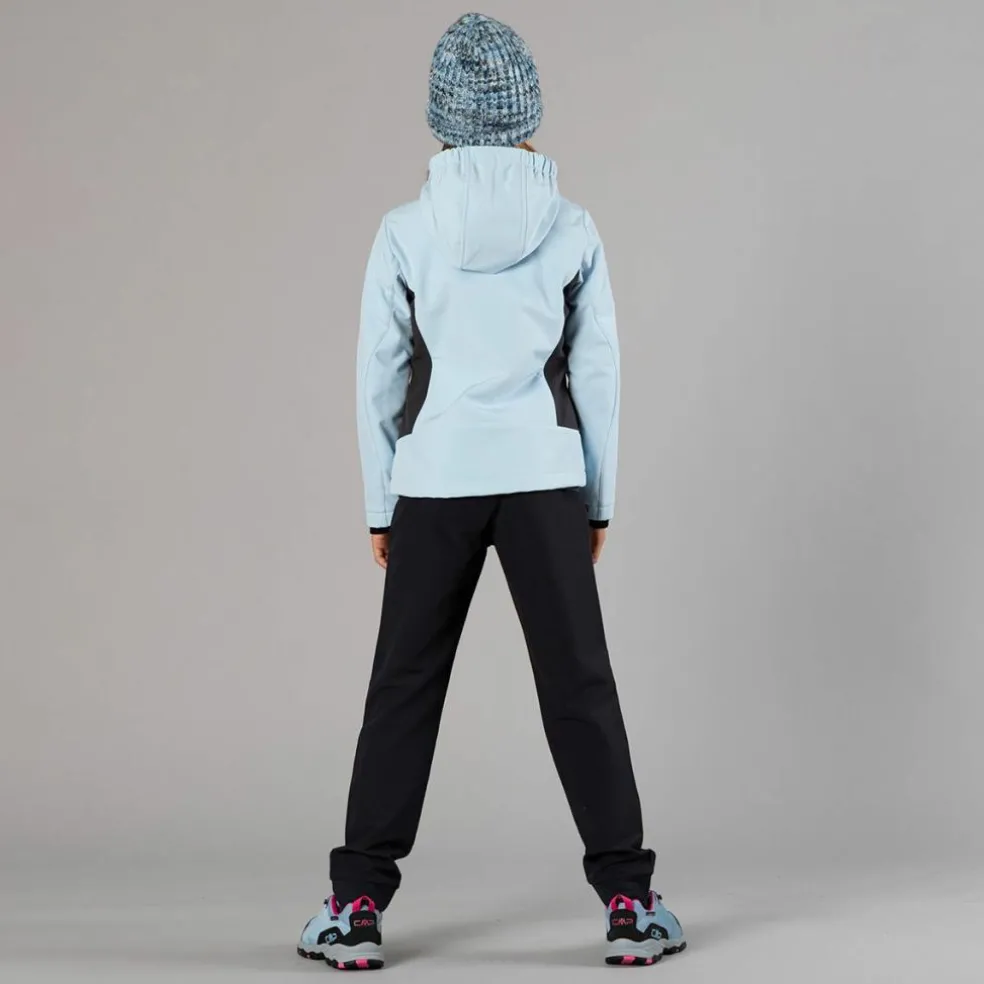 Giacca da bambina in softshell con cappuccio