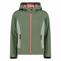Giacca da bambina in softshell con cappuccio