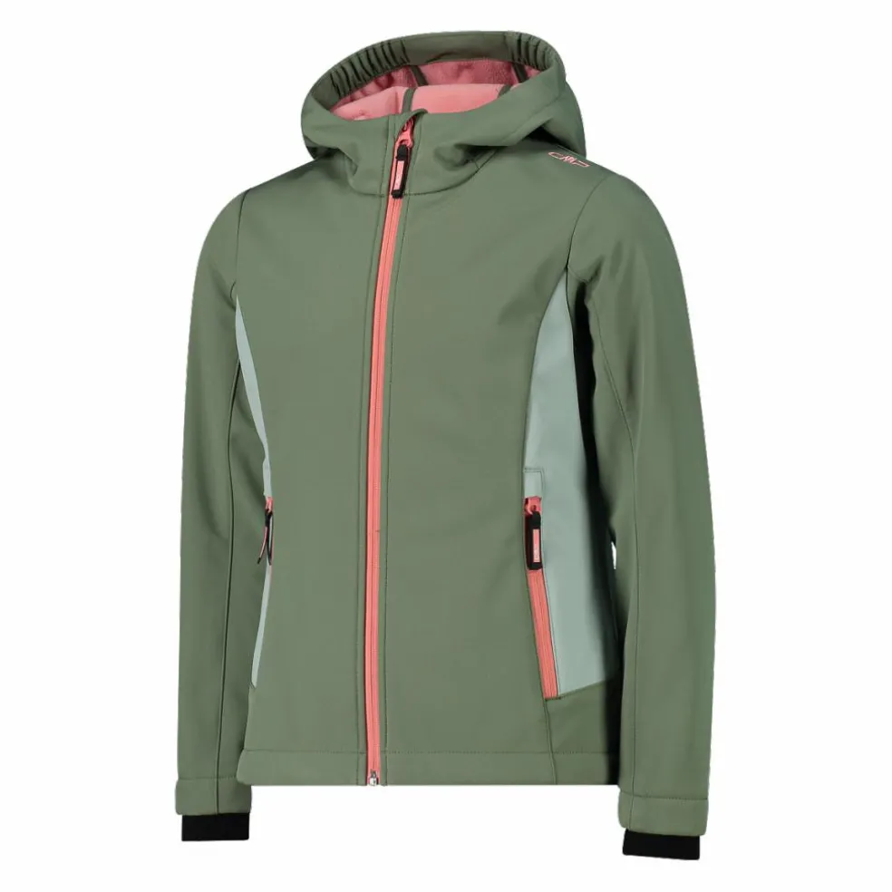 Giacca da bambina in softshell con cappuccio