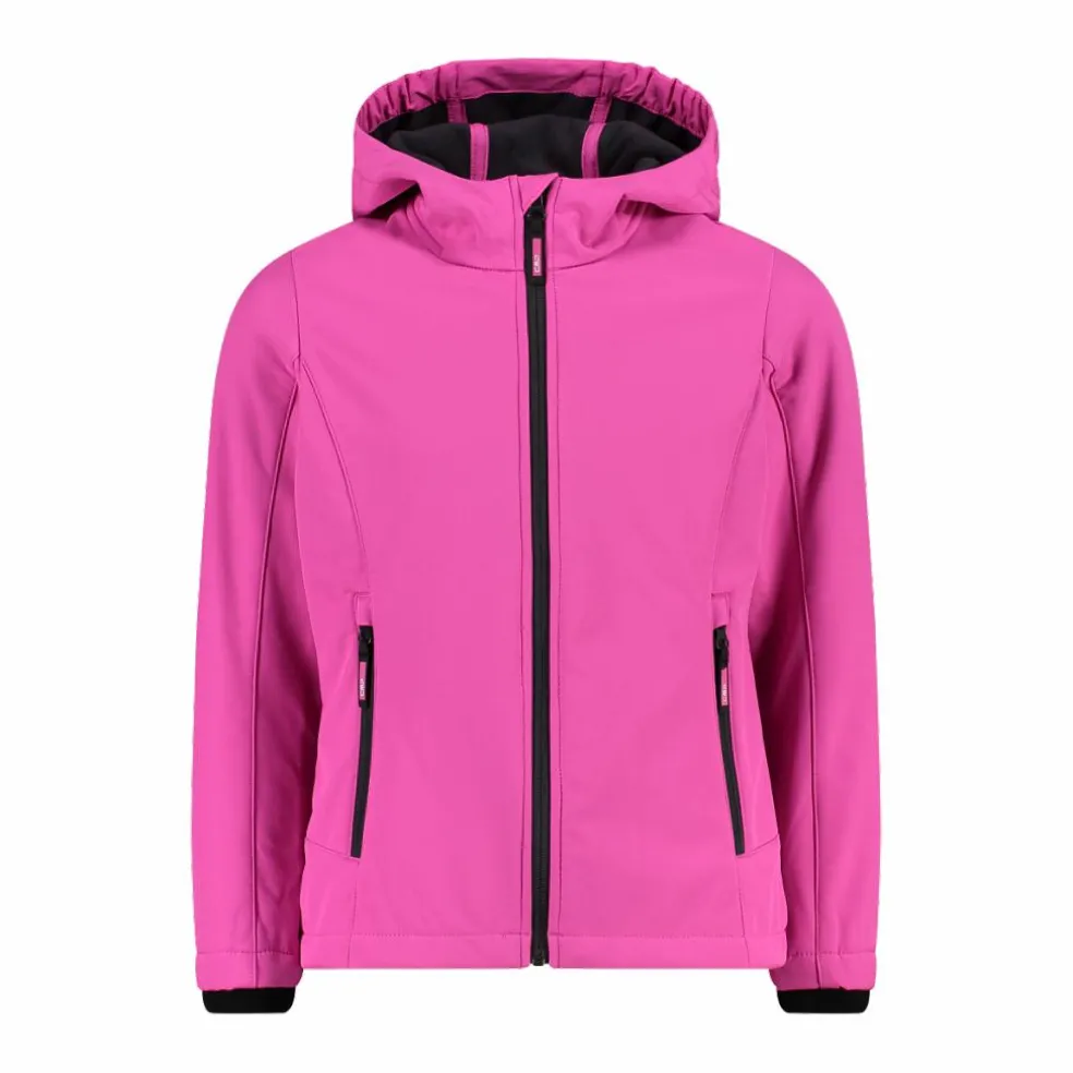 Giacca da bambina in softshell con cappuccio