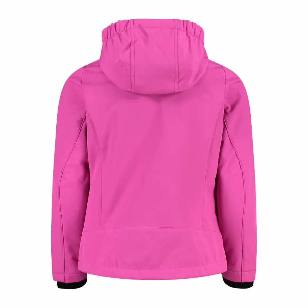 Giacca da bambina in softshell con cappuccio