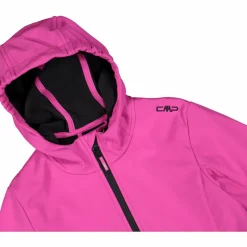 Giacca da bambina in softshell con cappuccio