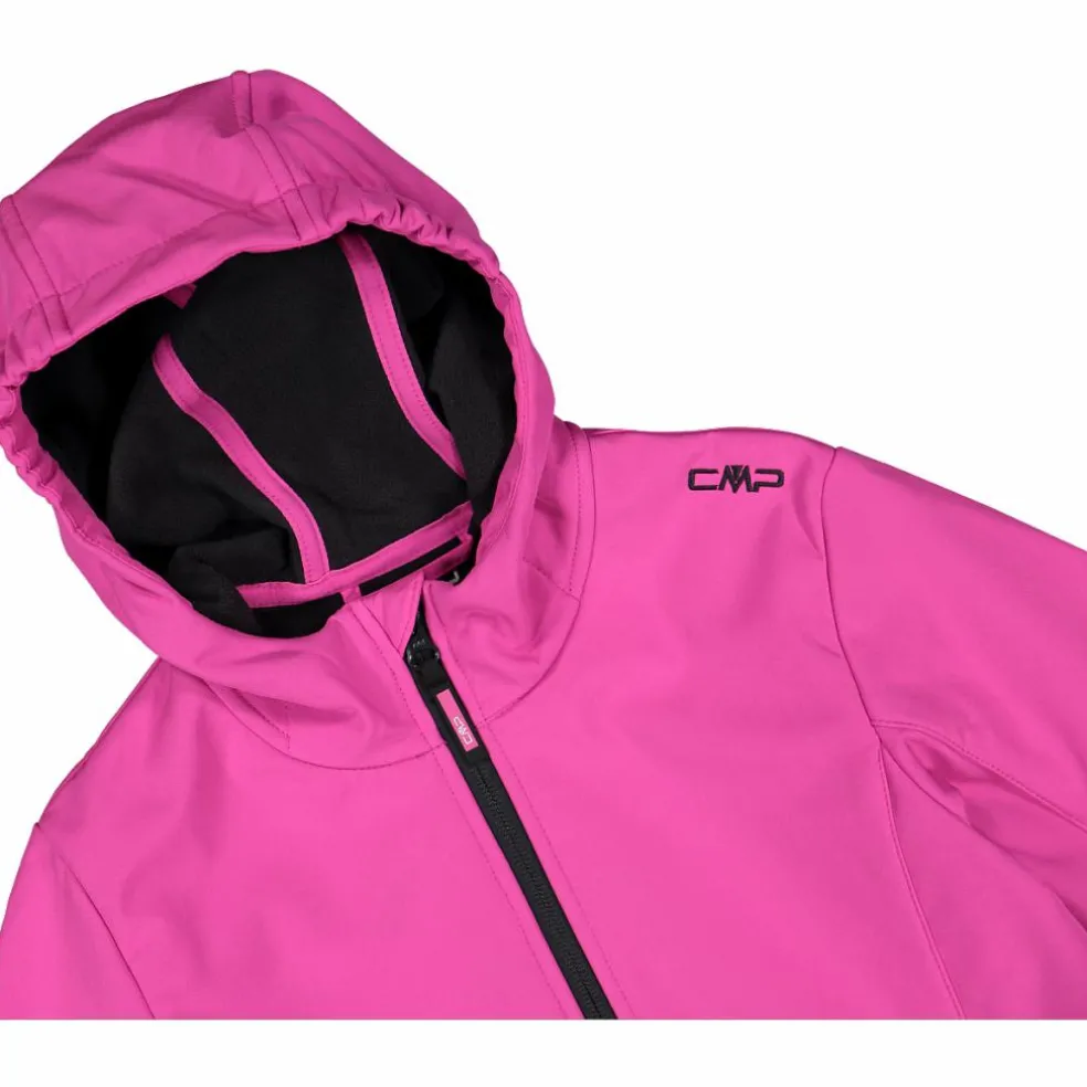 Giacca da bambina in softshell con cappuccio