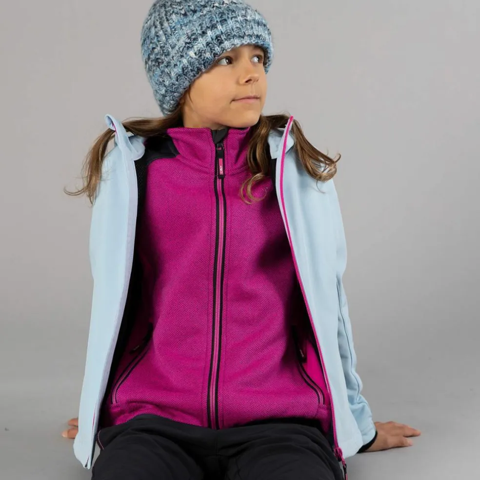 Giacca da bambina in softshell con cappuccio