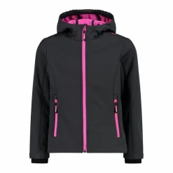 Giacca da bambina in softshell con cappuccio