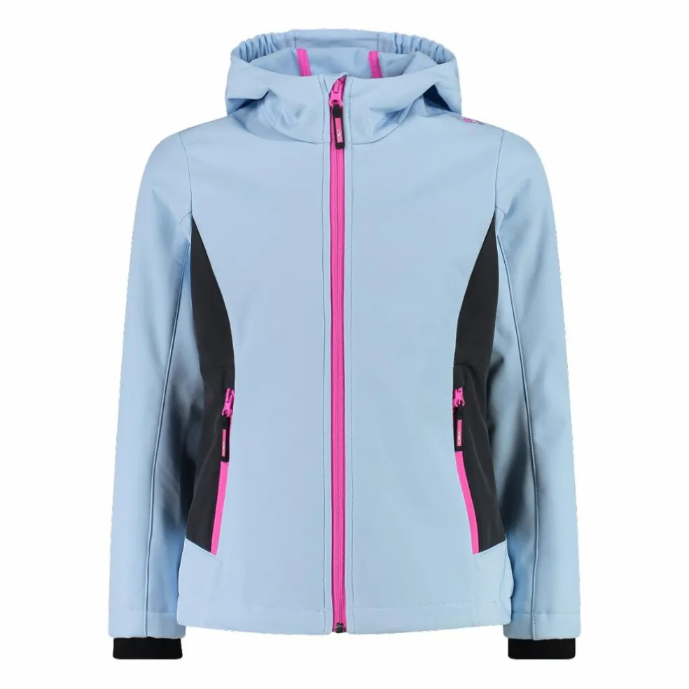 Giacca da bambina in softshell con cappuccio
