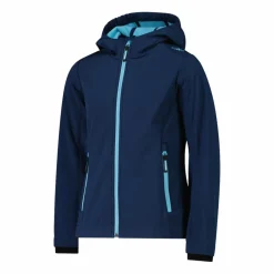 Giacca da bambina in softshell con cappuccio