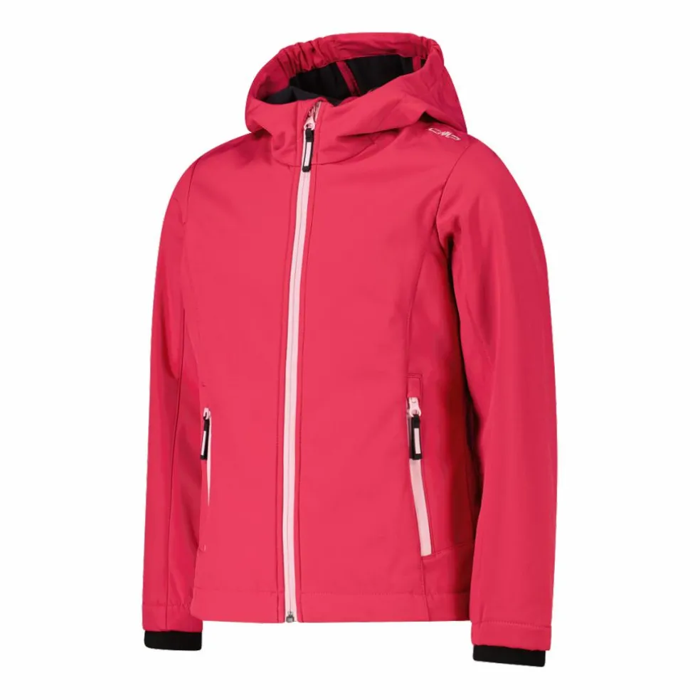 Giacca da bambina in softshell con cappuccio