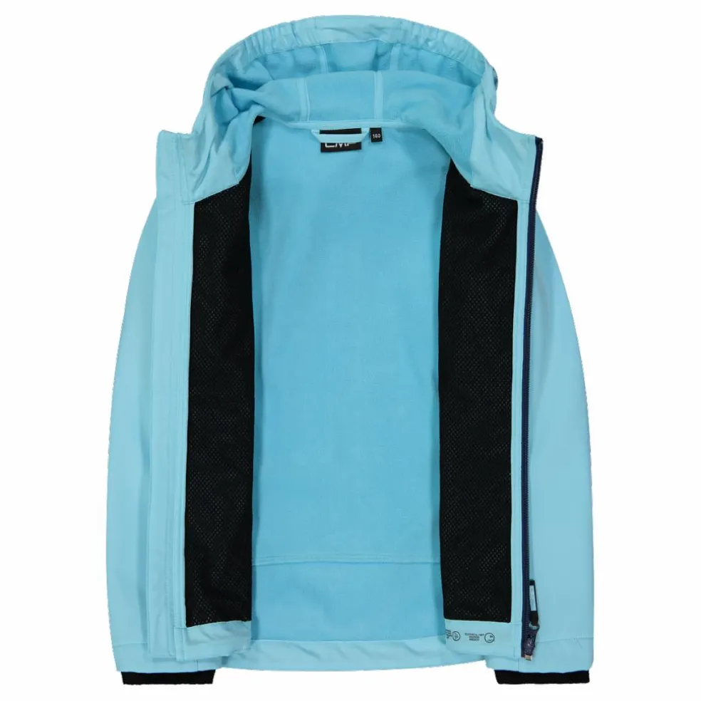 Giacca da bambina in softshell con cappuccio