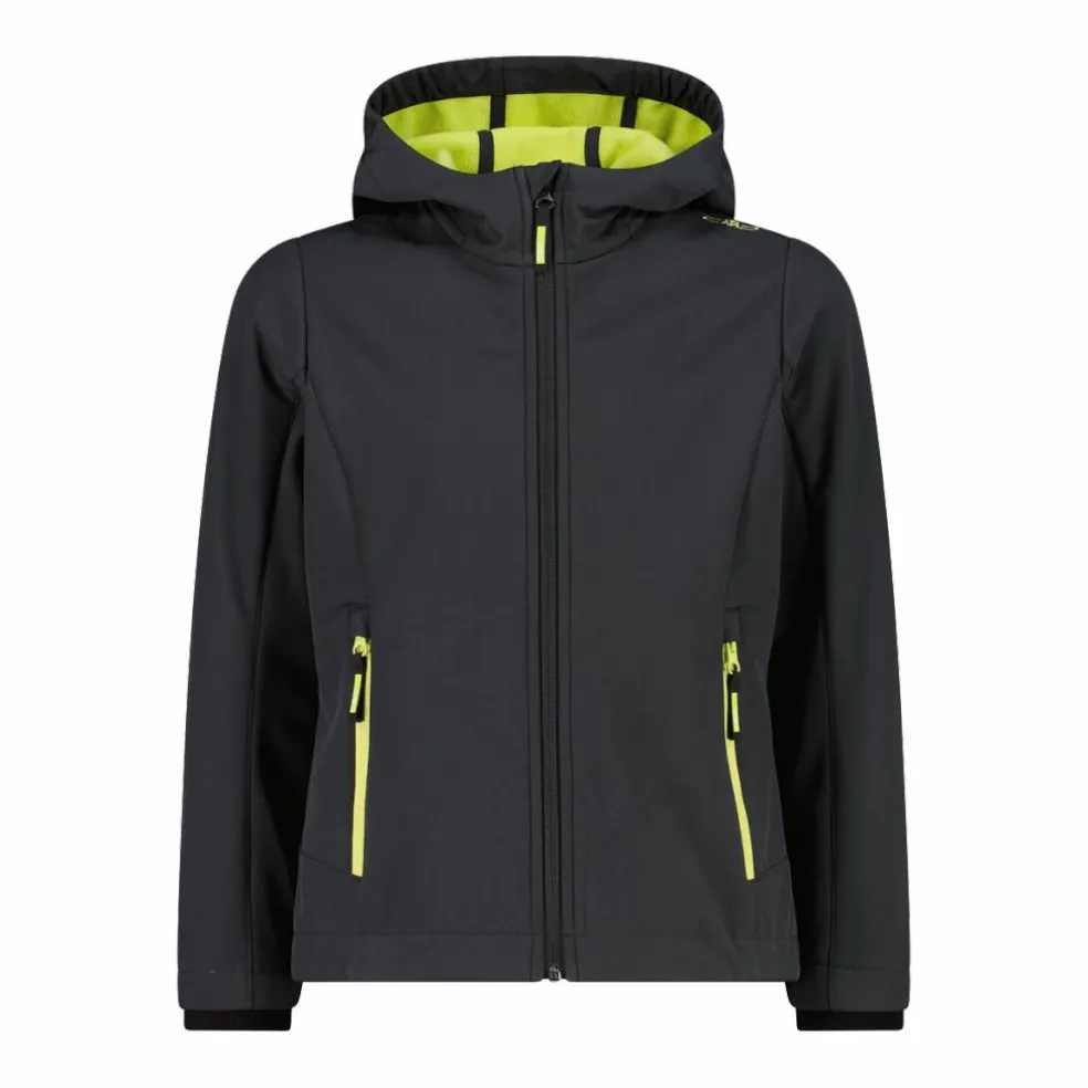 Giacca da bambina in softshell con cappuccio
