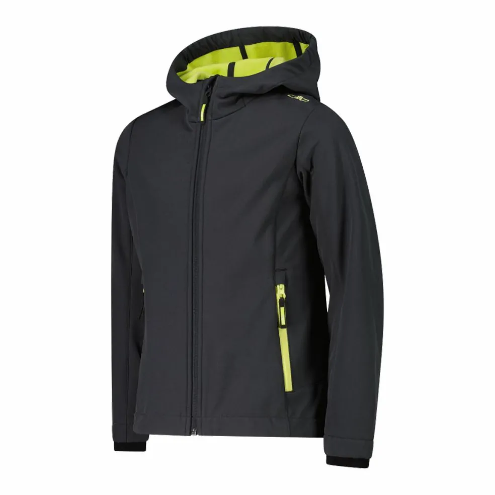 Giacca da bambina in softshell con cappuccio