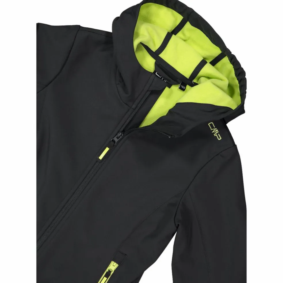 Giacca da bambina in softshell con cappuccio