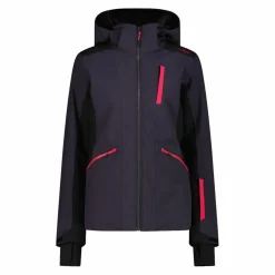 Giacca da sci da donna in 4-way stretch con cappuccio staccabile