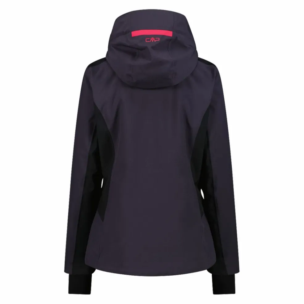 Giacca da sci da donna in 4-way stretch con cappuccio staccabile