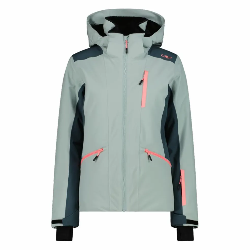 Giacca da sci da donna in 4-way stretch con cappuccio staccabile