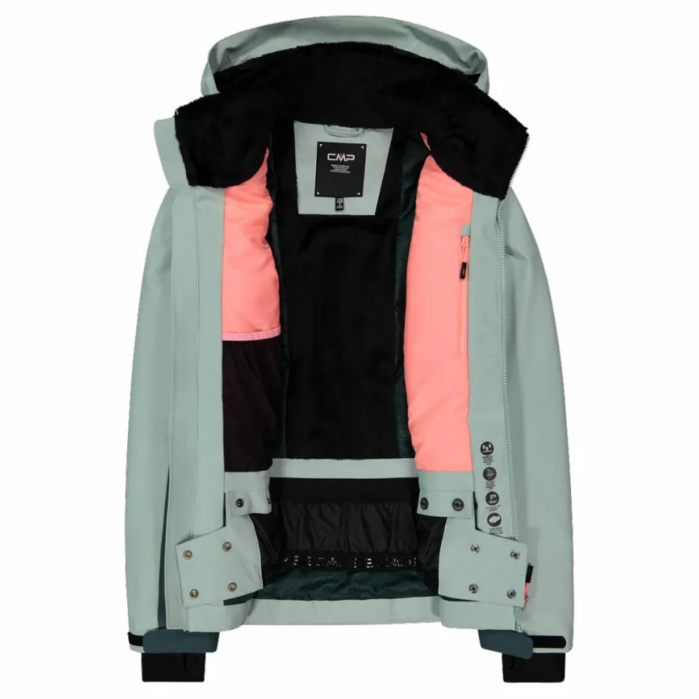 Giacca da sci da donna in 4-way stretch con cappuccio staccabile