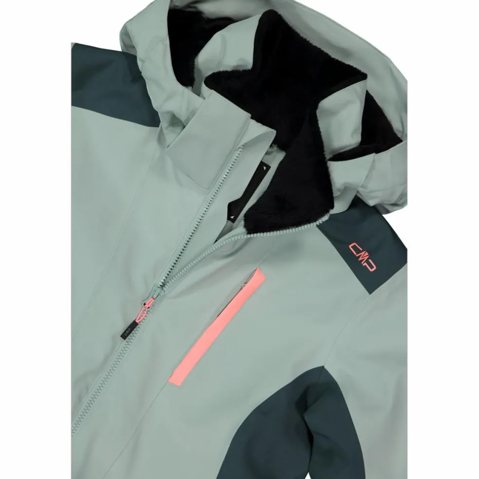 Giacca da sci da donna in 4-way stretch con cappuccio staccabile