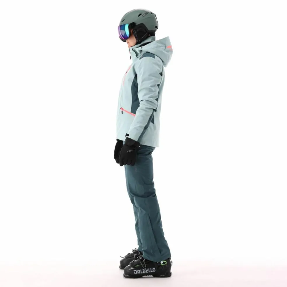 Giacca da sci da donna in 4-way stretch con cappuccio staccabile