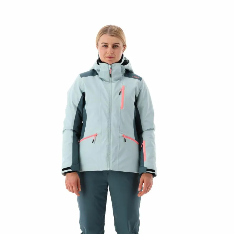 Giacca da sci da donna in 4-way stretch con cappuccio staccabile