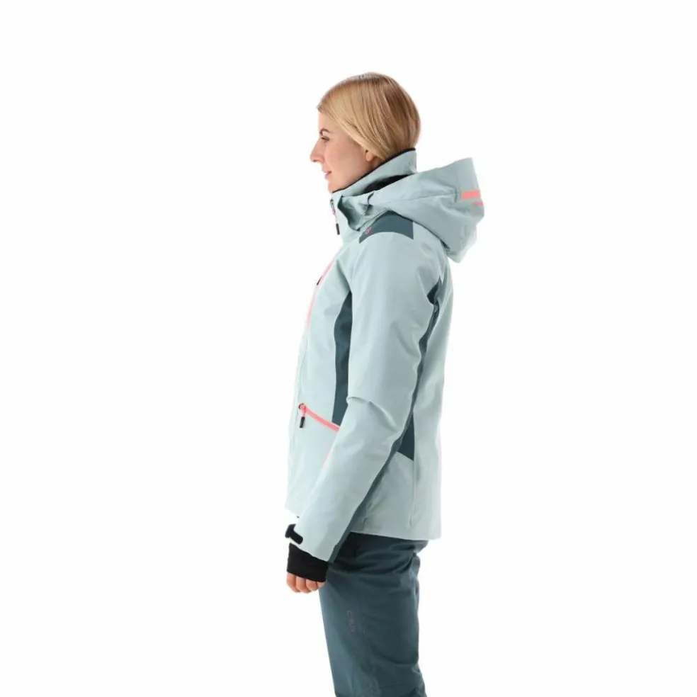 Giacca da sci da donna in 4-way stretch con cappuccio staccabile
