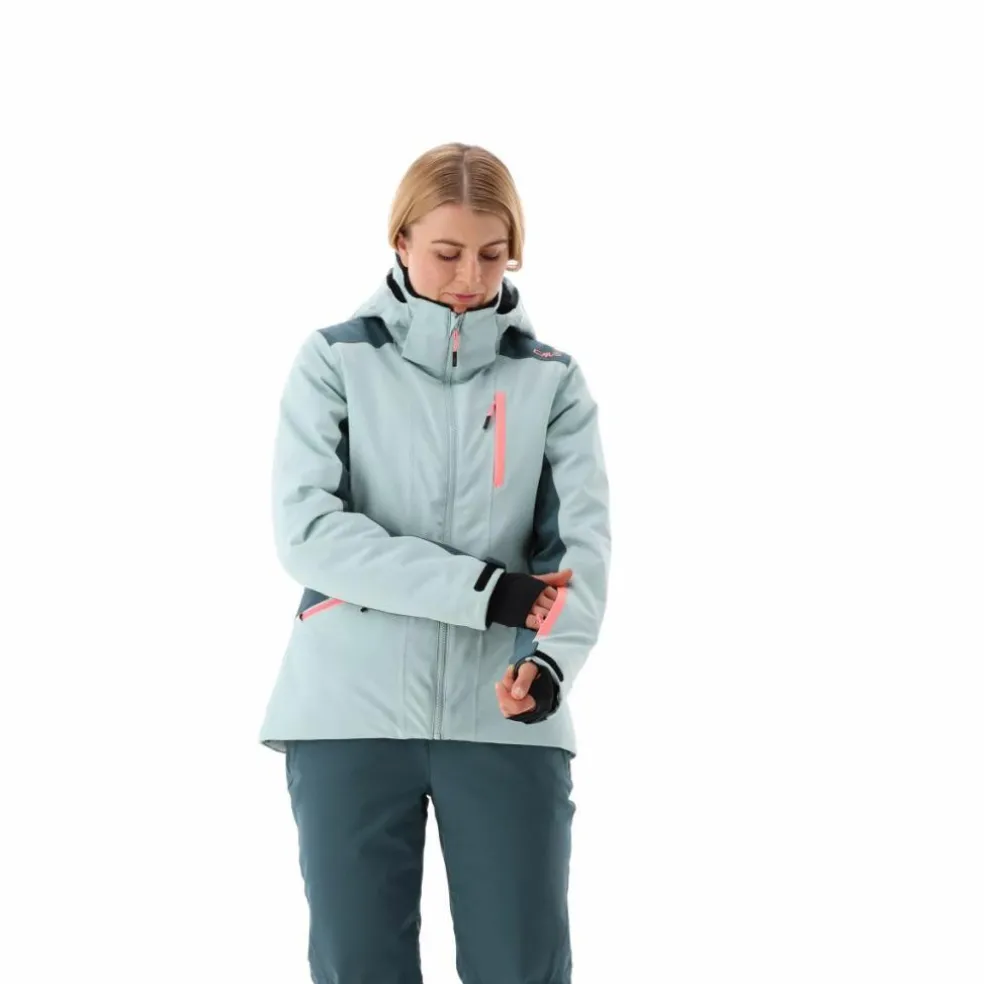 Giacca da sci da donna in 4-way stretch con cappuccio staccabile