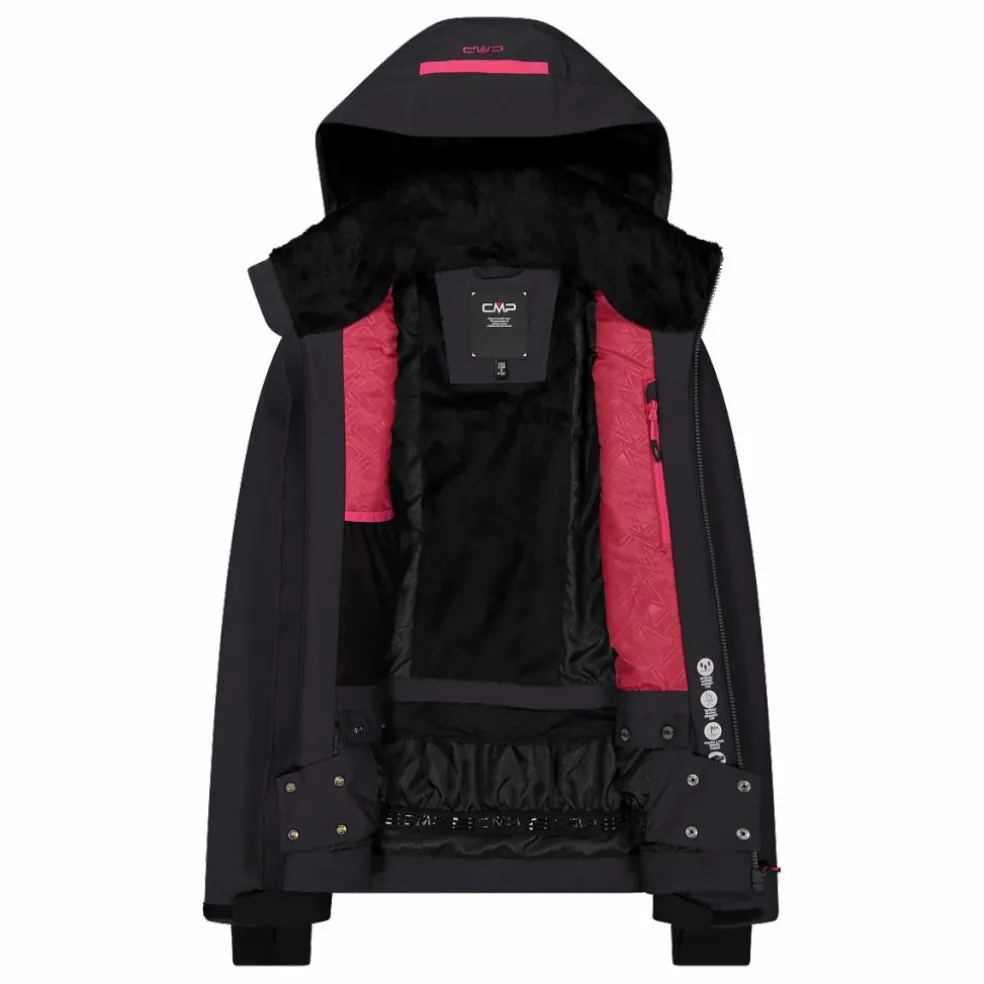 Giacca da sci da donna in 4-way stretch con cappuccio staccabile