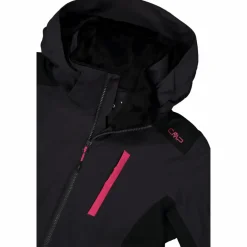 Giacca da sci da donna in 4-way stretch con cappuccio staccabile