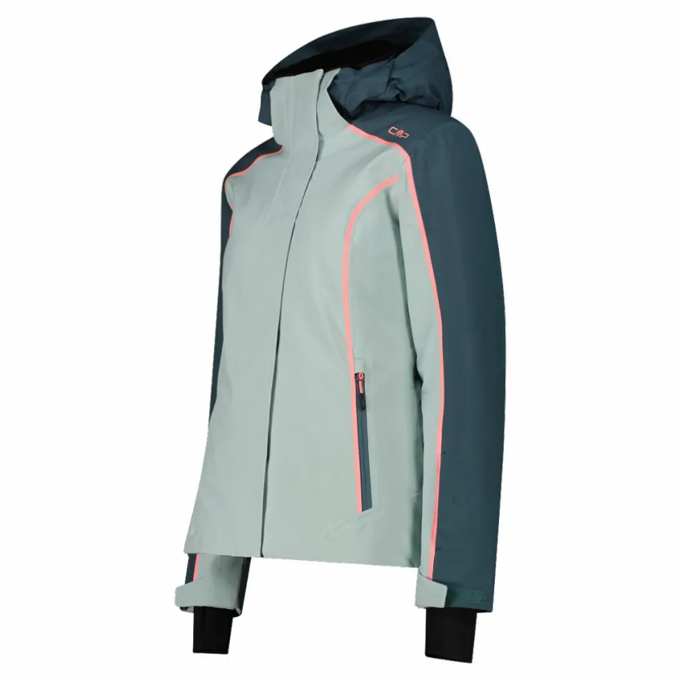 Giacca da sci da donna in 4-way stretch con cappuccio staccabile