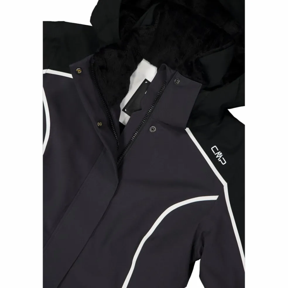 Giacca da sci da donna in 4-way stretch con cappuccio staccabile