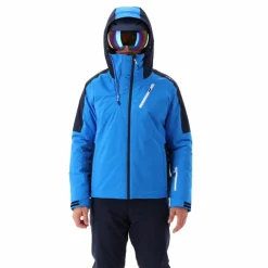 Giacca da sci da uomo in twill con cappuccio