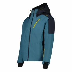 Giacca da sci da uomo in twill con cappuccio