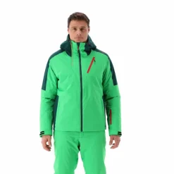 Giacca da sci da uomo in twill con cappuccio
