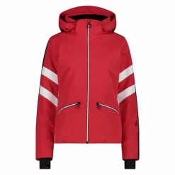 Giacca da sci in twill con cappuccio staccabile da donna