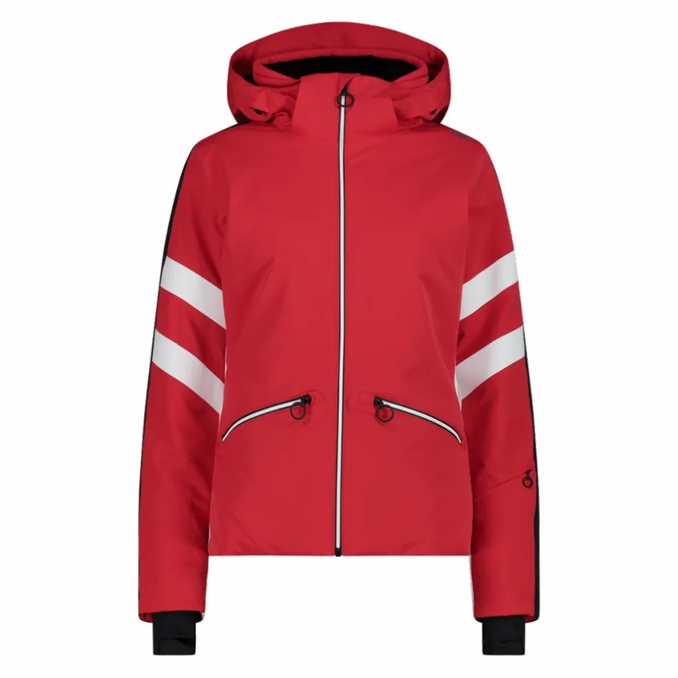 Giacca da sci in twill con cappuccio staccabile da donna