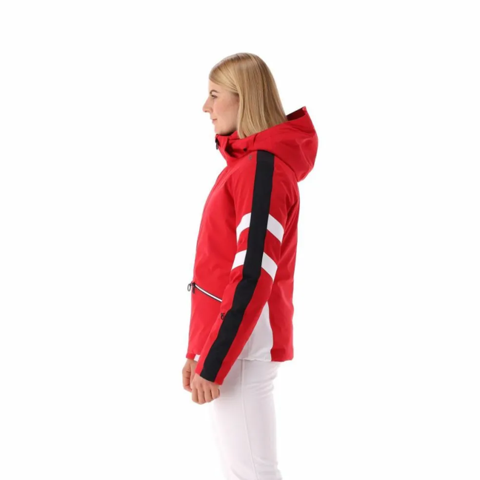 Giacca da sci in twill con cappuccio staccabile da donna