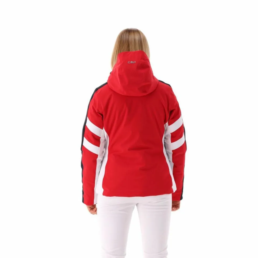 Giacca da sci in twill con cappuccio staccabile da donna
