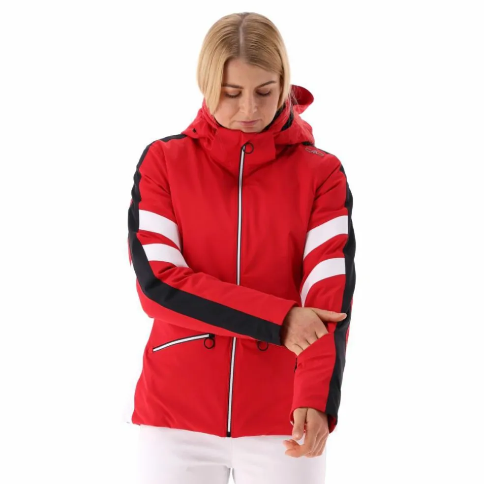 Giacca da sci in twill con cappuccio staccabile da donna