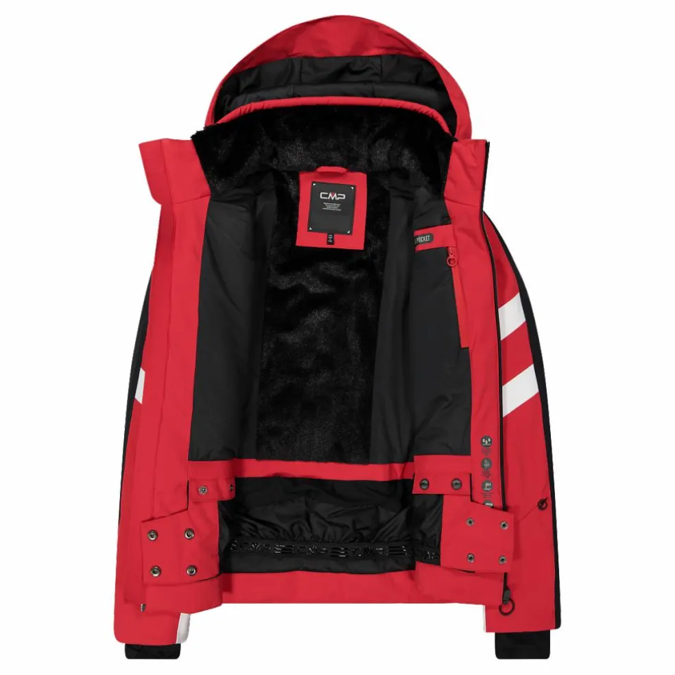 Giacca da sci in twill con cappuccio staccabile da donna