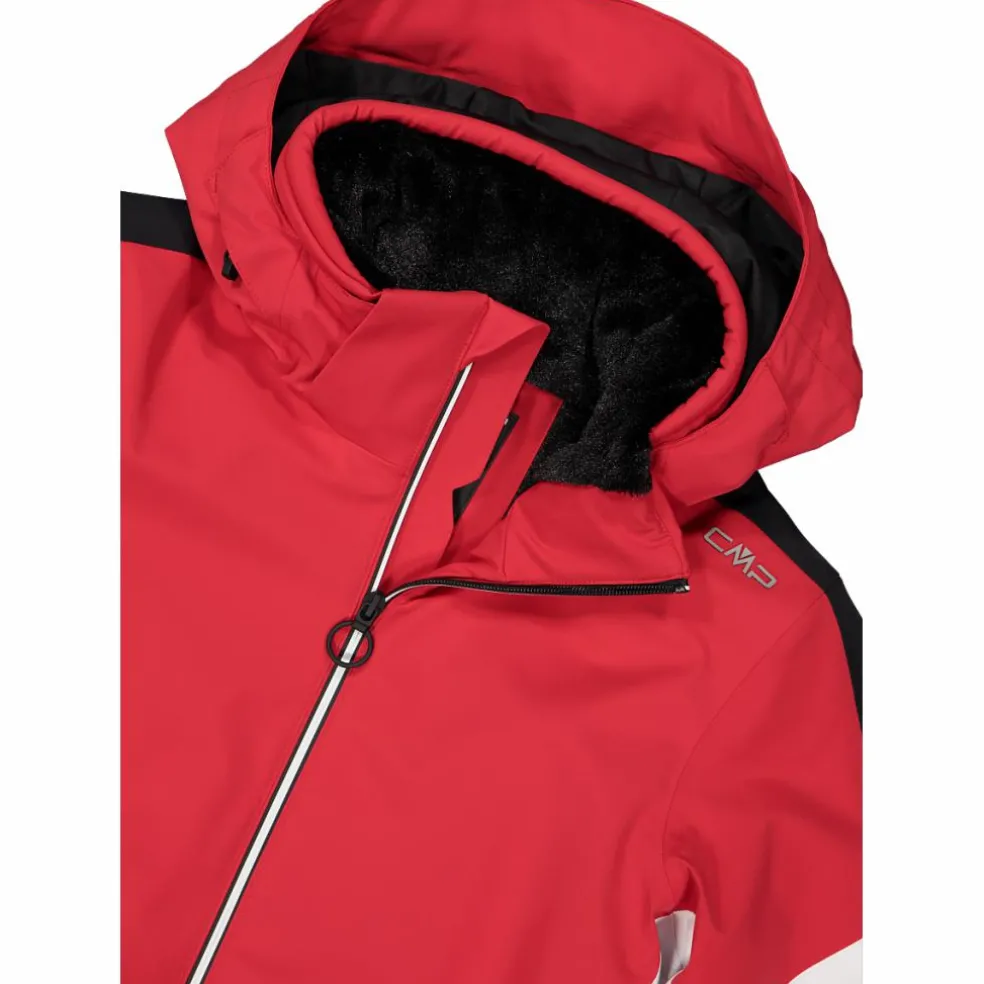 Giacca da sci in twill con cappuccio staccabile da donna