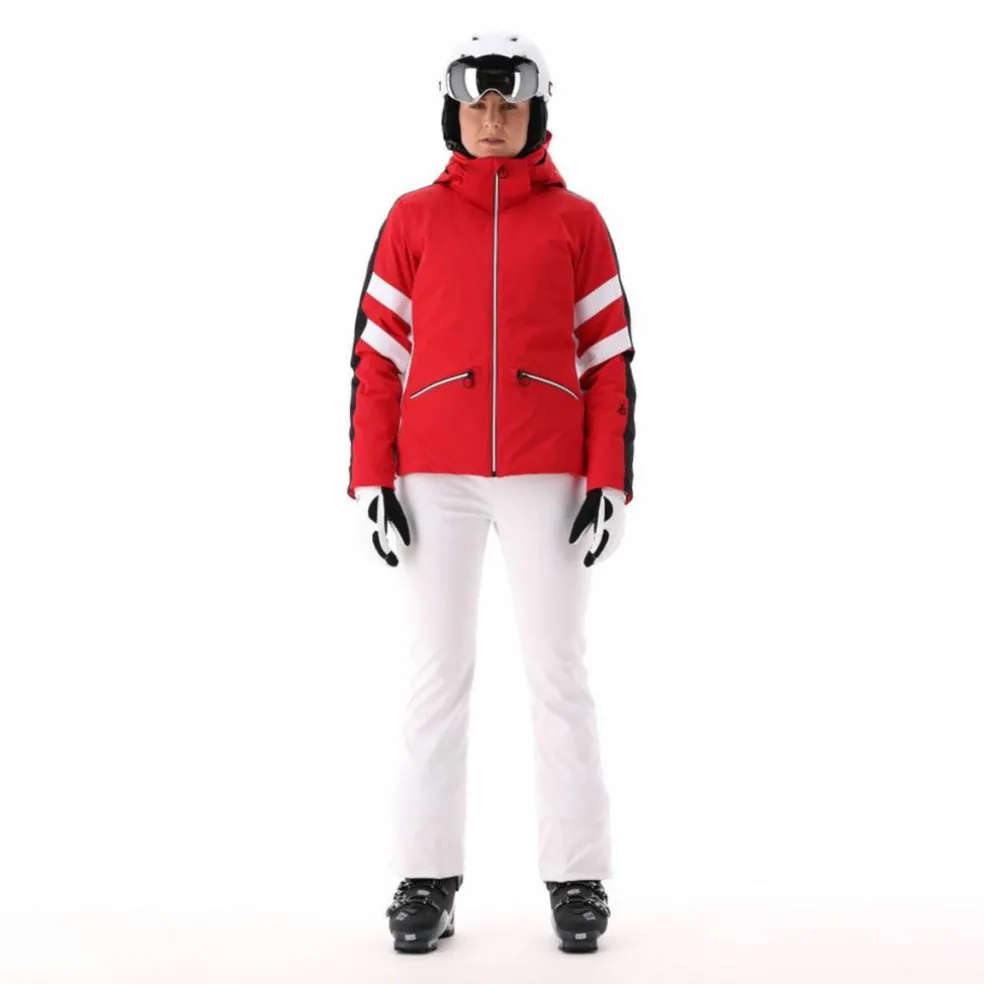 Giacca da sci in twill con cappuccio staccabile da donna