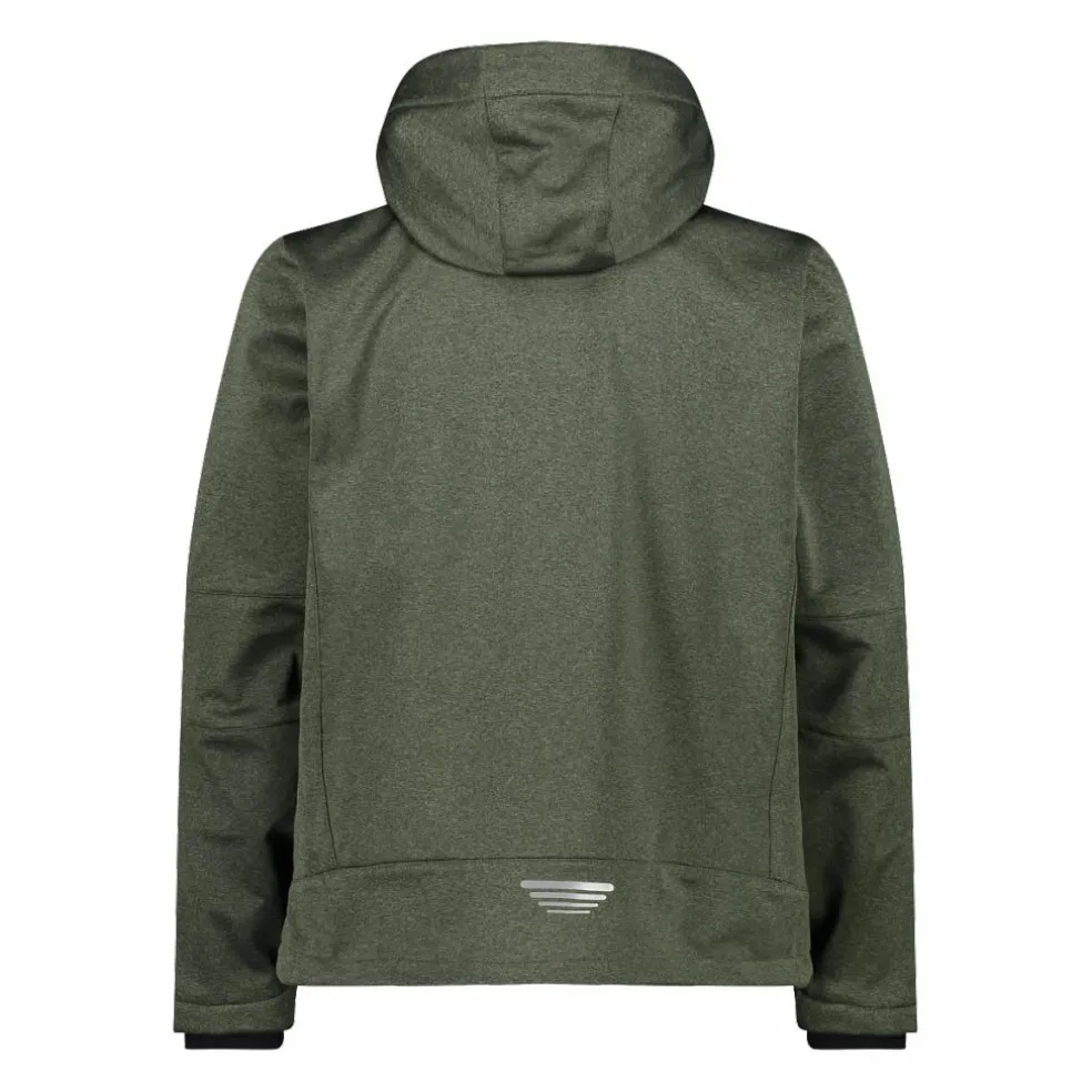 Giacca da uomo in Softshell melange con cappuccio staccabile