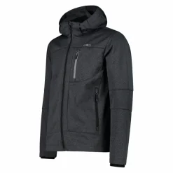 Giacca da uomo in Softshell melange con cappuccio staccabile