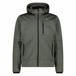 Giacca da uomo in Softshell melange con cappuccio staccabile